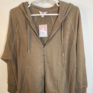 JOY LAB MENS LONG SLEEVE LOOSE FIT Sweatshirt full zip PERSUADING GRAY Sz-M